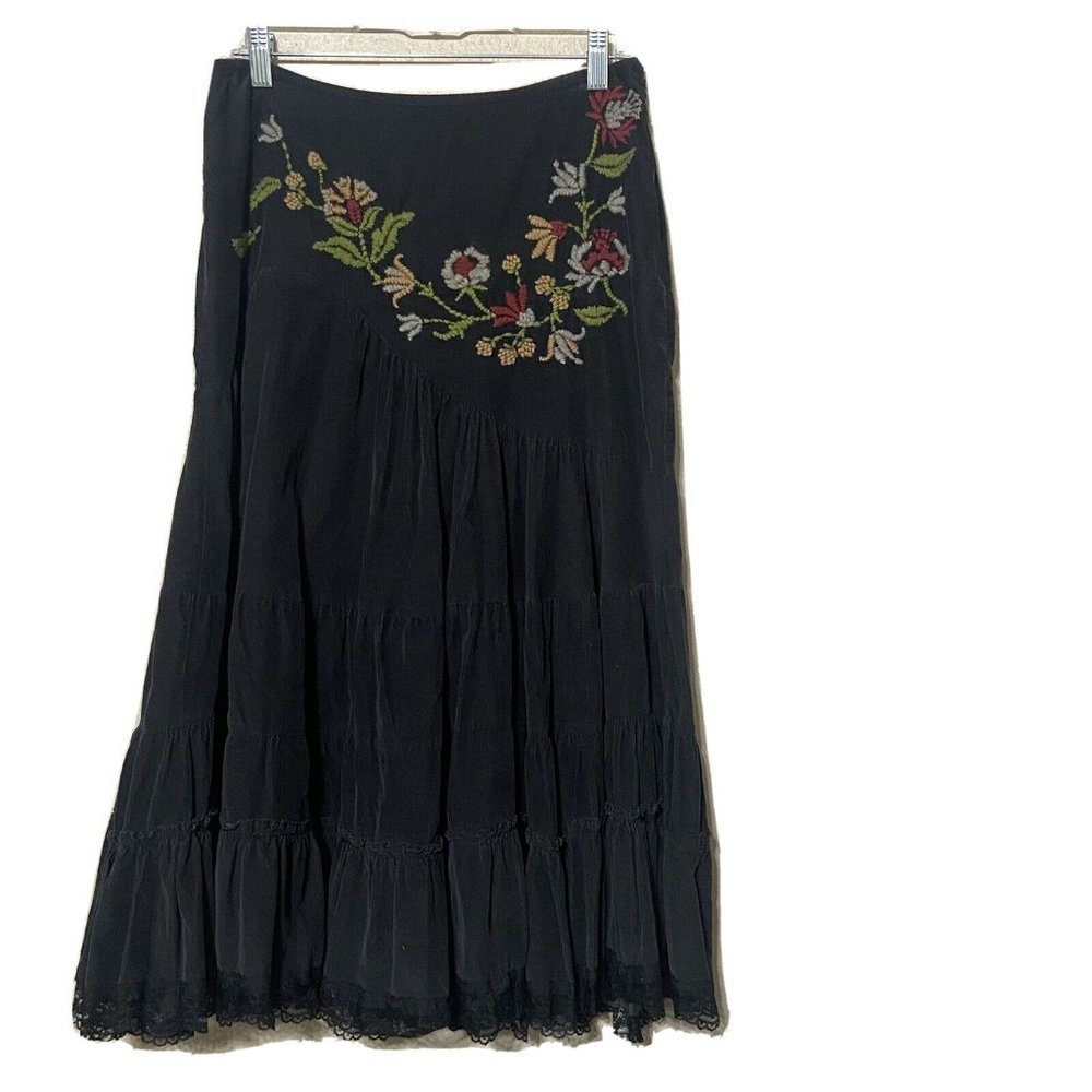 Jeff Gallano Paris Cotton Lace Embroidered Skirt M